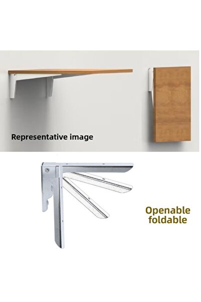 Badem10 Masa de balcon din metal 18 x 10 cm - Montata pe perete, picior pliabil sub raft (2 buc.)