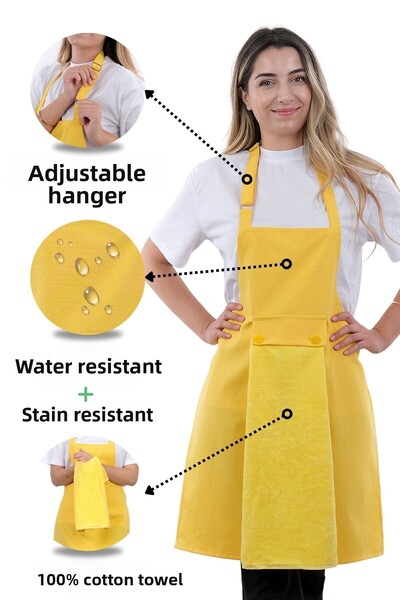 sevilya طقم مريلة مطبخ قابلة للتعديل على شكل نجمة مع منشفة