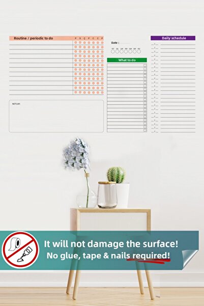 Pi Papers مخطط يومي وروتيني للمهام - ورق ذكي مبتكر غير لاصق وشفاف وثابت