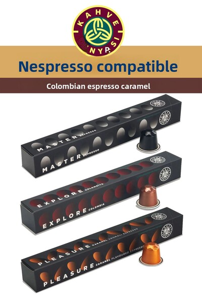 Kahve Dünyası مجموعة تذوق قهوة نسبرسو - 3x10 كبسولات اسبريسو كولومبيا كراميل