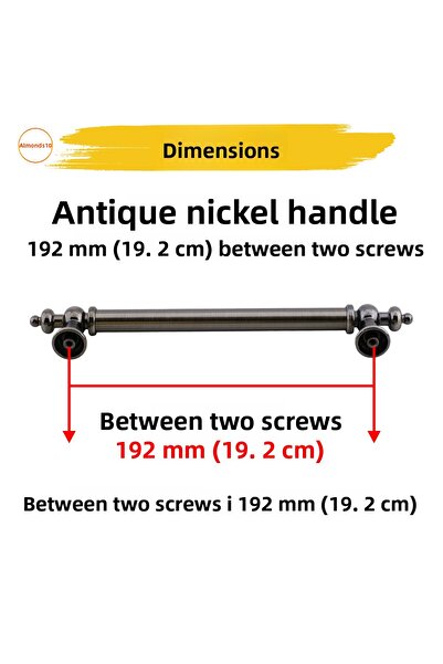 Badem10 Ottomane (192 mm 19,2 cm) Mobilier din metal nichel antic Sertar de bucătărie Dulap dulap Mâner Mâner Mânere