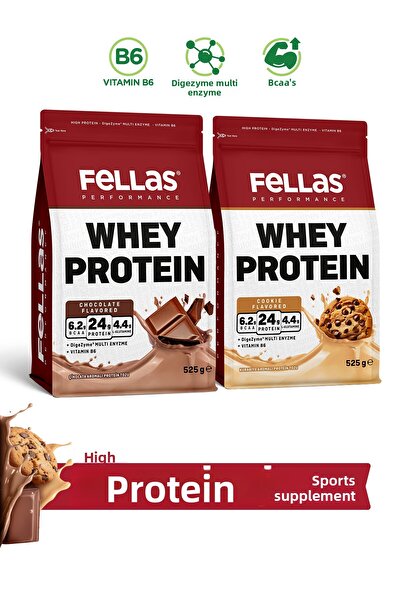 Fellas مسحوق بروتين مصل اللبن عبوة تجريبية من قطعتين (525 جرام × 2)