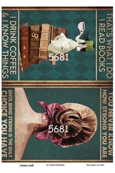 LİNEART ديكوباج نحاسي منقوش للفتيات 5681 مع كتاب شعار ومقبض وغطاء كتاب - 30x42