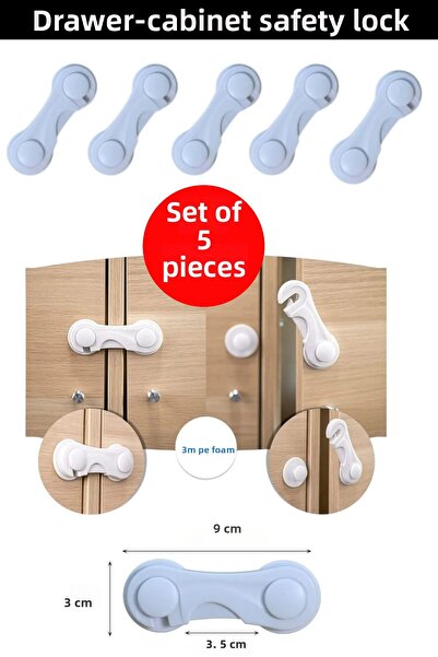 CocoVia (5 Pcs) New Generation Snap Baby Child Protection Lock |   Cabinet Drawer Protector Safety Lock