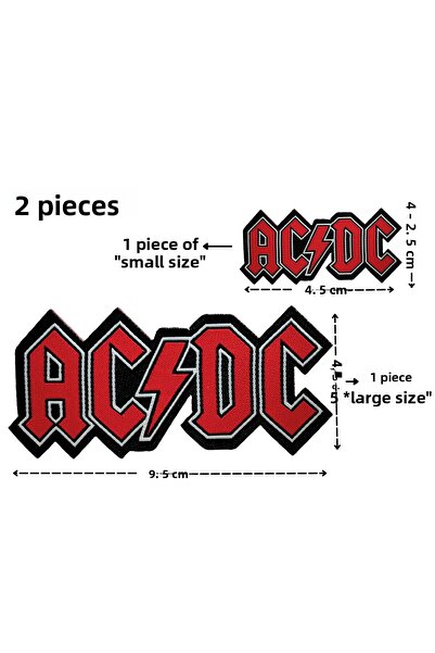 Megas Etiket Iron-On AC/DC Rock Music Group Woven Crest/Patch