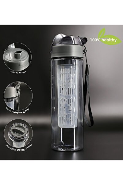 gagga قارورة ديتوكس سان (BPA FREE) باللون الرمادي / 500 مل