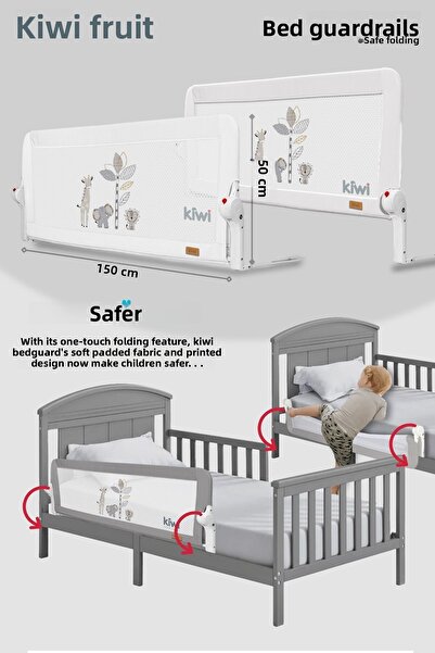 Kiwi Children's Bed Protector Barrier and Bed Guard, Extra Padded Fabric