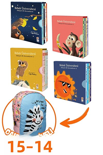 Sincap Kitap Bebek Üniversitesi Hikayeli İlk Kavramlarım 4'lü Set+Hediye Smil...