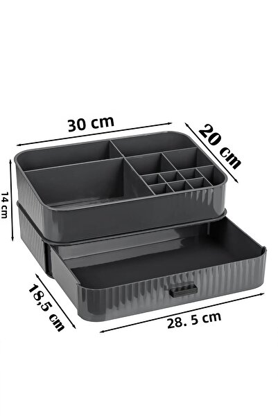 UFİX 2 Tiers Jewelry Makeup Organizer with Drawers Organizer Jewelry Box with Makeup Drawers