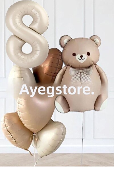 AyfaStore مجموعة بالونات عيد ميلاد على شكل قلوب كريمية من عمر 8 سنوات على شكل...
