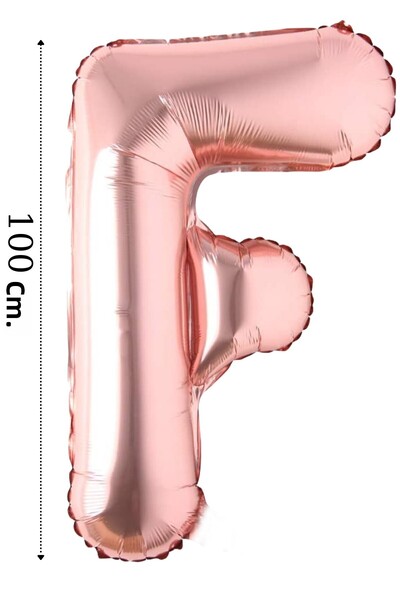 ELGALA بالون فويل حرف F بالون هيليوم 100 سم لون وردي