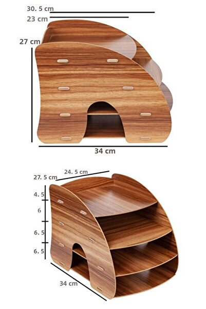 KLES A4 Документен рафт Органайзер за бюро Органайзер за файлове Дървен органайзер-5