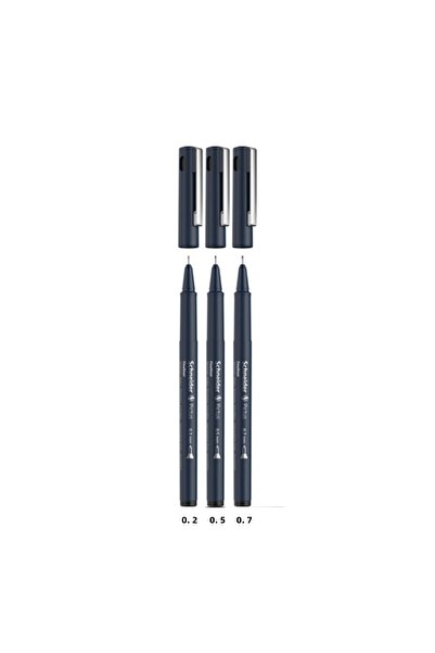 SCHNEIDER Pictus Fineliner Teknik Çizim Kalemi 3 Lü Siyah Blisterli