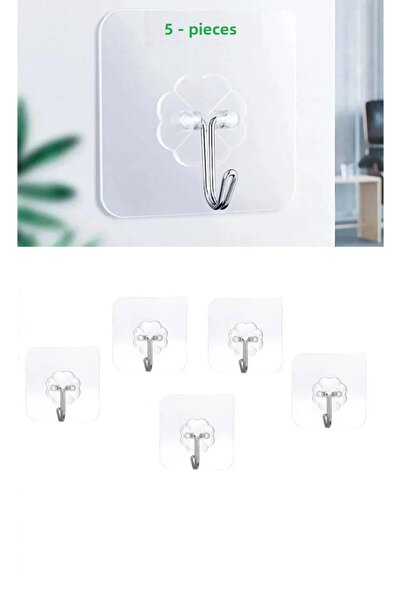 Luxmon Αυτοκόλλητη διαφανής κρεμάστρα μπάνιου κουζίνας 5 τεμαχίων