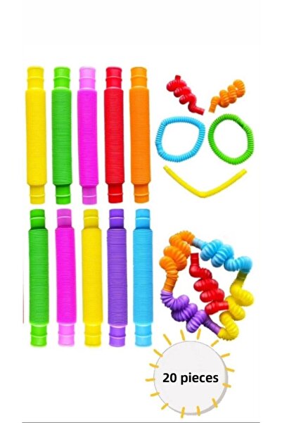 ümit toys 20Pcs Pop Tubes - Educational & Stress Relief Flexible Toy Pipe