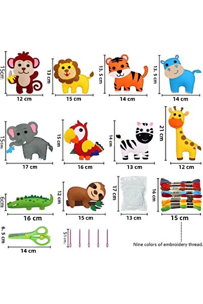 Choice مجموعة أدوات حرفية من 10 قطع من حيوانات الغابة، حيوانات من اللباد المح...