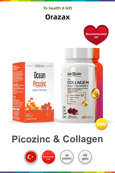 Orzax The Collagen Beauty Gummies 60 Tablets & Ocean Picozinc 30 Tablets