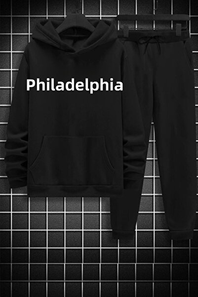 trendypassion طقم بدلة رياضية بطبعة فيلادلفيا للجنسين