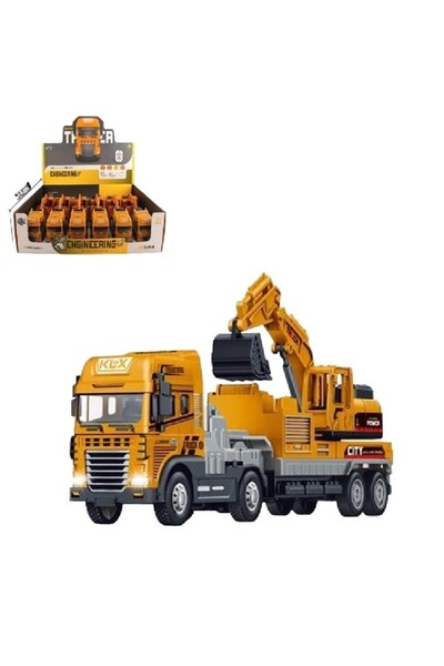 Kayyum Oyuncak Toy letter friction lighted musical 1:24 digger carrying truck 88295