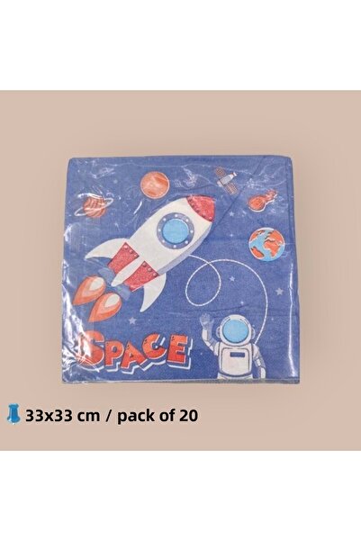 TURKUAZ PARTY Paper Napkin 33x33 cm - 20 Pieces - Space Theme - 33x33 cm