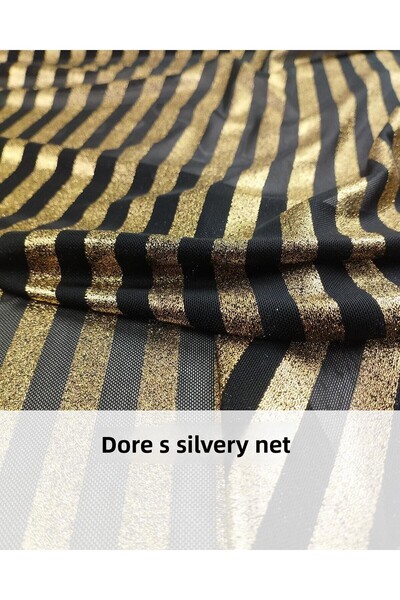 Kumaş Parça ذهبي 140 شبكة سوداء رفيعة