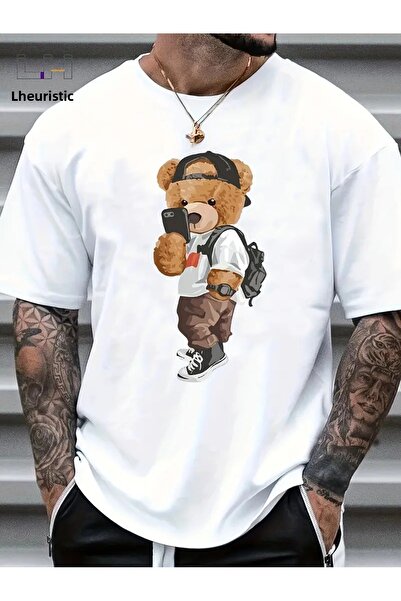 DAXİS Sportwear Company Tricou pentru bărbați cu imprimeu cu ursuleț de pluș