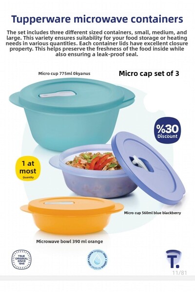 Madamtupper Tupperware Micro Containers Set of 3