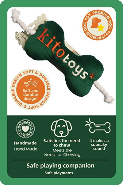 kito Toys Bone Plush Sound Making Dog Toy (Durable, Safe Playmate, Handmade)