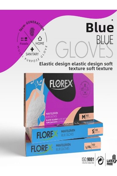 Reflex Florex Gloves Tpe Blue / m 100 Pack of 5