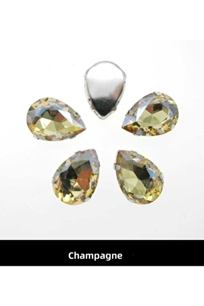 yiğit aksesuar 13x18 (1.8 سم) حجر شامبانيا زجاجي محفور 10 قطع