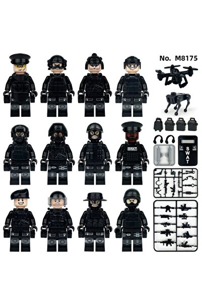 marimari 12 قطعة من سلسلة مجسمات جنود سوات الصغيرة مثل الصورة