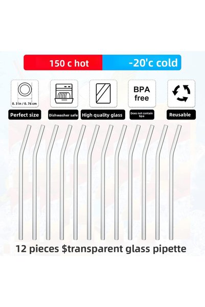 Generic Brand 12 Pieces of Slanted Glass Pipettes and 1 Cleaning Brush