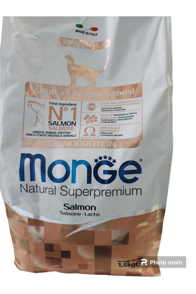 Monge 1.5KGDry Salmon Food - for Adult Cats