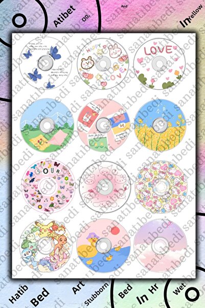 sanatıbedi Autocolant Bullet Journal Engine cu aspect CD pentru laptop, table...