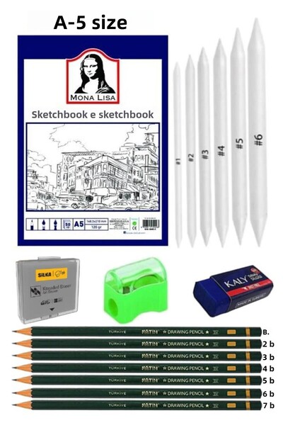 Artlantis كراسة الرسم مقاس A5 مكونة من 50 ورقة مجموعة رسم بالقلم الرصاص قلم ت...