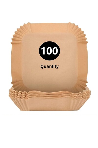 Hombak 100 قطعة من ورق الخبز للمقلاة الهوائية - نموذج طبق مربع، ورق مطحون