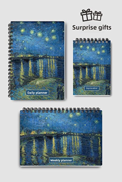 Eldesen Tasarım مجموعة التخطيط اليومية والأسبوعية والأكاديمية لفان جوخ 3