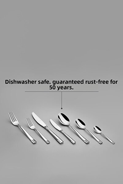 Nehir Didim Plain 12-Person 89-Piece Boxed Cutlery Set