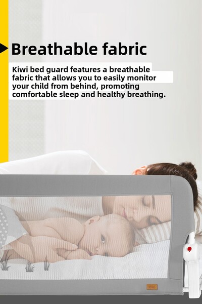 Kiwi Extra Padded Fabric Children's Bed Protector - Barrier & Railing White