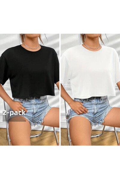 DAXİS Sportwear Company Set de 2 tricouri oversize Crop