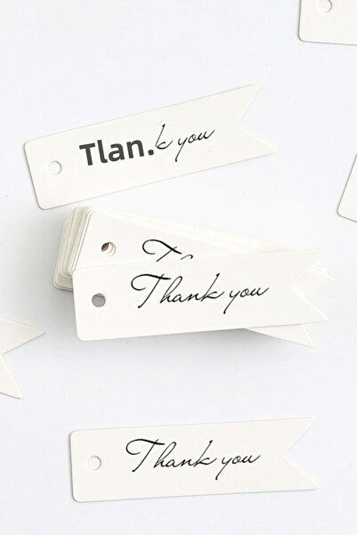 printiks 100 قطعة من ملصقات "شكرًا لك" باللون الأبيض لتزيين هدايا الحفلات بال...