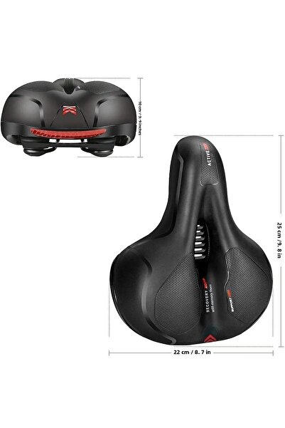 Streak Airzone Bike Seat Saddle - Soft Texture Saddle with Air Duct, Reflective Elastomer Spring