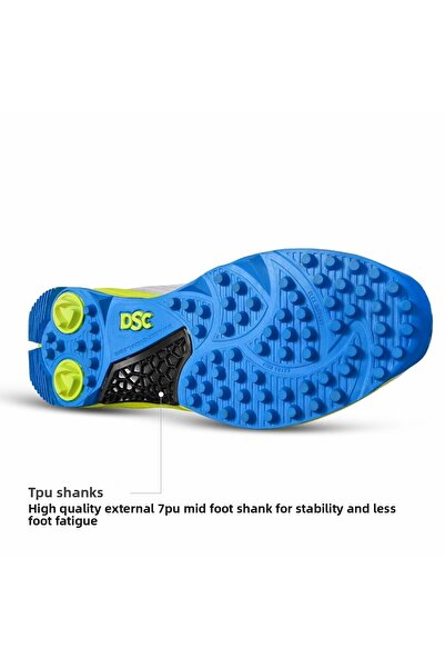 DSC Jaffa 22 Cricket Shoes | White/Lime-Yellow | For Boys and Men | Lightweight | 6 UK, 7 US, 40 EU