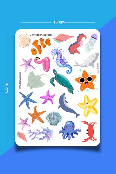 One Little Happiness Set de autocolante tematice Sea Creatures - pentru Bulle...