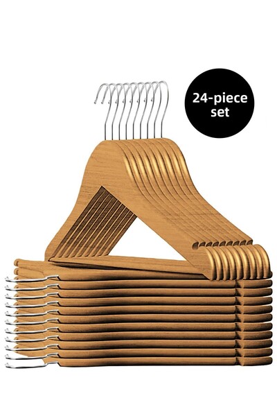 ESTİ 24 bucăți A Umerașe din plastic de calitate - culoarea lemnului