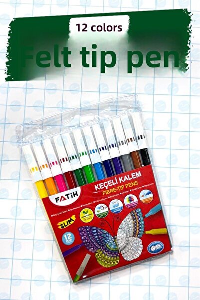 t tuğset etiket 12 لونًا من أقلام الفلوماستر-T1410