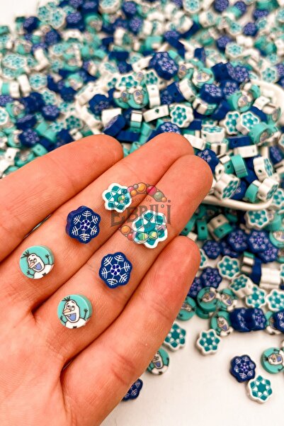 Ebruli Boncuk 10 mm Snowmen Figurine Fimo Beads Fabricarea de bijuterii (100 buc)