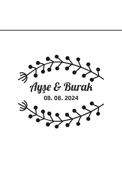 Reysa Tasarım Winter Themed Chic Rectangle Sticker Henna Engagement Wedding 3...