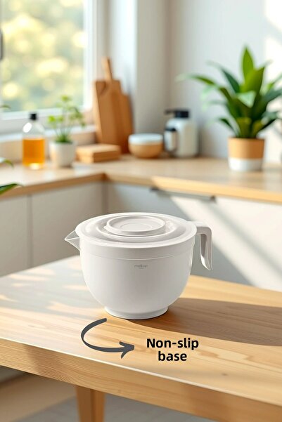 Melkan Home Mixer Bowl with Lid, Strainer, Rice Strainer, Bowl Set, Large Size Bowl, Round Bowls Set of 5