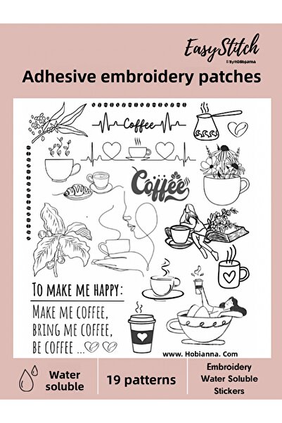 Hobianna Plasturi adezivi pentru broderie, care se topesc în apă EasyStitch -...